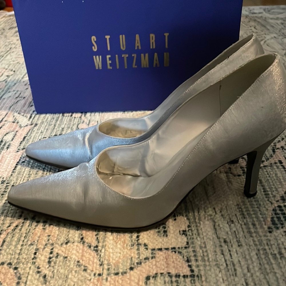 Stuart Weitzman silver pumps